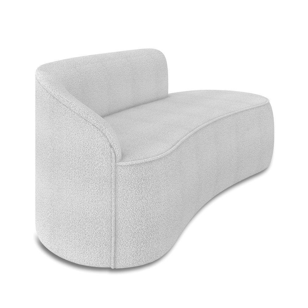 Sofá 3 Lugares Orgânico 180cm Morgan E 2 Poltronas Lua Bouclê Cinza - 6