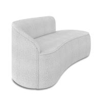 Sofá 3 Lugares Orgânico 180cm Morgan E 2 Poltronas Lua Bouclê Cinza - 6