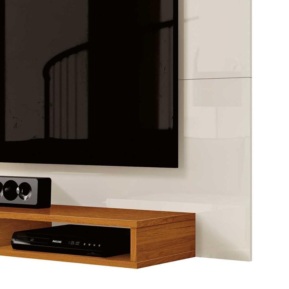 Painel Para Tv Até 43 Polegadas 1,20m Com Nicho Fox New Edn - Off White - Cedro Off White - Cedro - 4