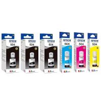 Kit Tinta Refil P/ Epson T504 4 Cores + 2 Pretas Original - 1