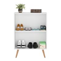 Sapateira 2 Portas Retrô Com Espelho Nina Branca/natural - 1