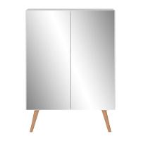 Sapateira 2 Portas Retrô Com Espelho Nina Branca/natural - 3