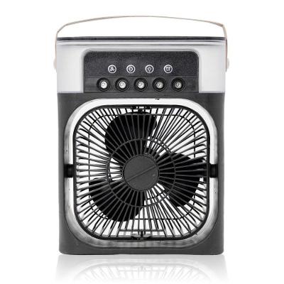 Ventilador Portátil Iluminação Umidificador Climatizador Usb De Mesa Preto