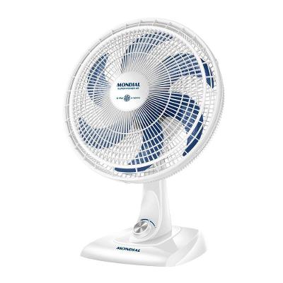 Ventilador de Mesa Mondial 140W 40cm 6 Pás 3 Velocidades Branco e Azul 110V