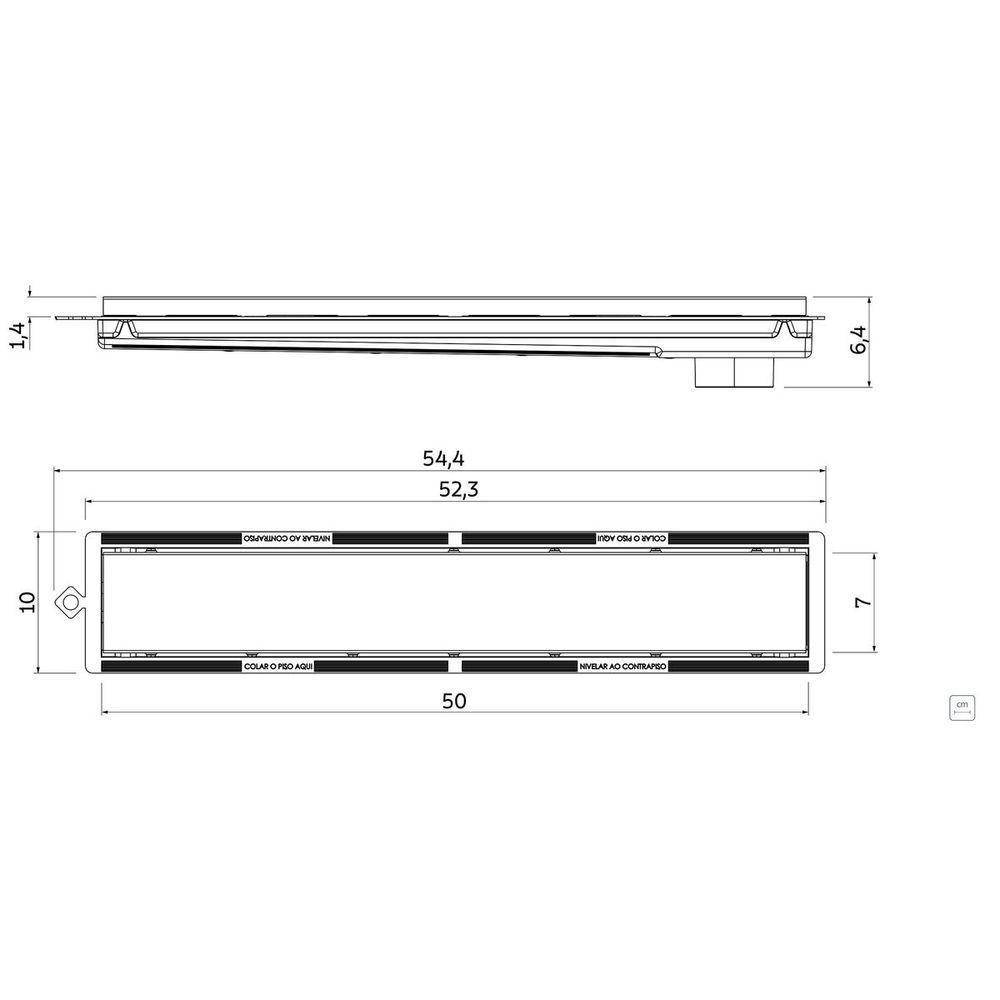 Ralo Linear Com Tampa Em Aço Inox Tramontina Em Pvc Slim 7x50 Cm - 3