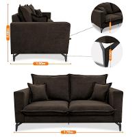 Sofá 2 Lugares Modular Boma. 1,70m Boucle Sofá Inbox Marrom - 3