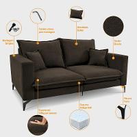 Sofá 2 Lugares Modular Boma. 1,70m Boucle Sofá Inbox Marrom