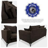 Sofá 2 Lugares Modular Boma. 1,70m Boucle Sofá Inbox Marrom - 9