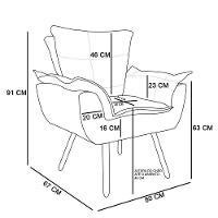 Kit 02 Poltronas Opala Com 01 Puff Opala Suede Pés Palito Castanho DRossi Laranja - 8