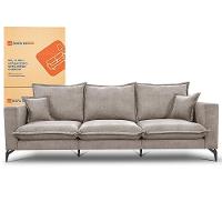 Sofá 3 Lugares Modular Boma. 2,40m Boucle Sofá Inbox Bege Claro - 2