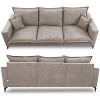 Sofá 3 Lugares Modular Boma. 2,40m Boucle Sofá Inbox Bege Claro - 8