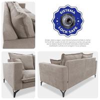 Sofá 3 Lugares Modular Boma. 2,40m Boucle Sofá Inbox Bege Claro - 10