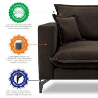 Sofá 3 Lugares Modular Boma. 2,40m Boucle Sofá Inbox Marrom - 5