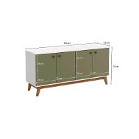 Aparador Kappesberg 4 Portas Branco-verde Frevo 156cm - 3