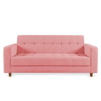 Sofá 03 Lugares Arezzo Suede Pés Chanfrado Castanho D01 - DRossi Rose - 7