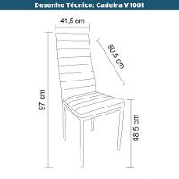 Kit 4 Cadeiras V1001 Rivatti 41,5cm Pu Marrom-aço Marrom - 6