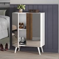 Sapateira 2 Portas Retrô Com Espelho Nina Branca