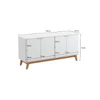 Aparador Kappesberg 4 Portas 3d Branco 180cm - 5