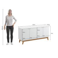 Aparador Kappesberg 4 Portas 3d Branco 180cm - 6