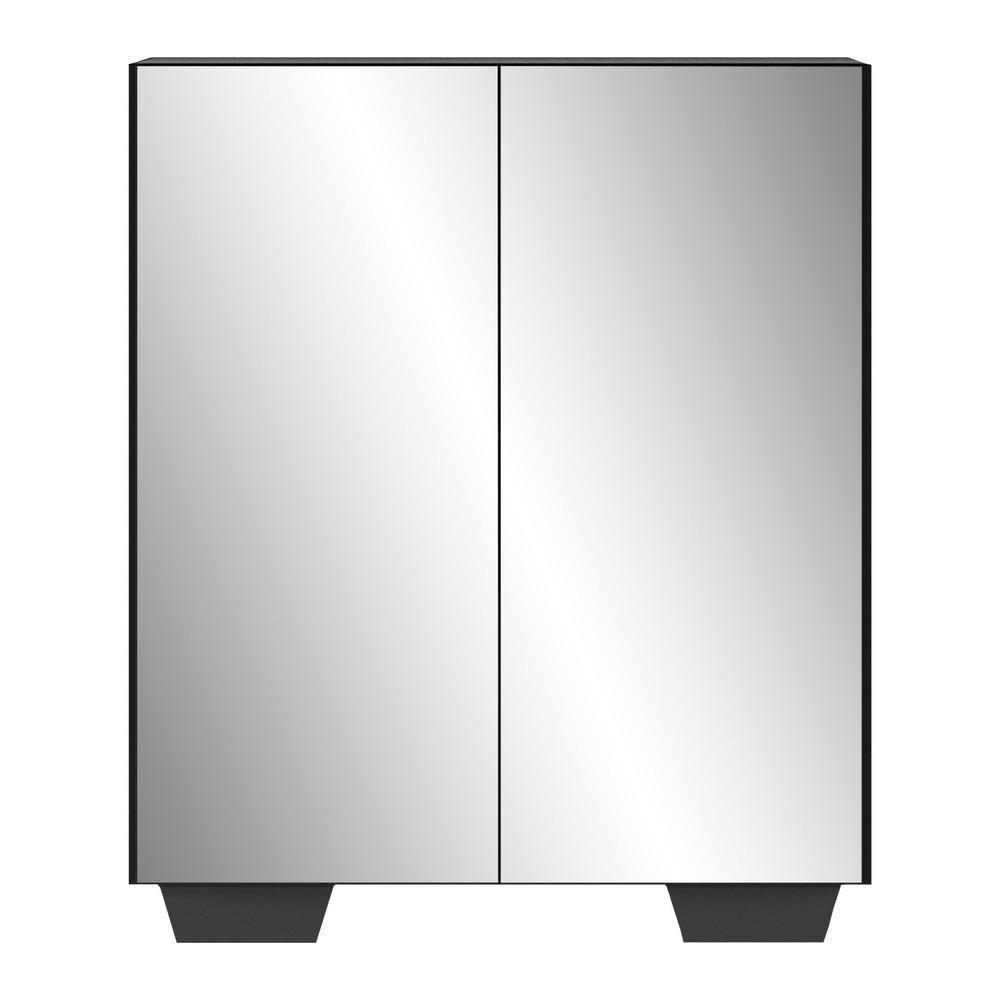 Sapateira 2 Portas Com Espelho Nina Preta - 6