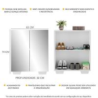 Sapateira 2 Portas Com Espelho Nina Branca - 2