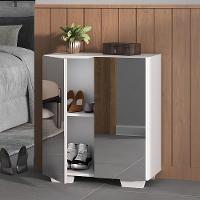 Sapateira 2 Portas Com Espelho Nina Branca - 6