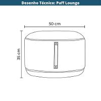 Puff Rendondo Lounge Rivatti 35 Cm (alt) Estofado Tecido Damasco Detalhe Pu Marrom Repelente à água - 5