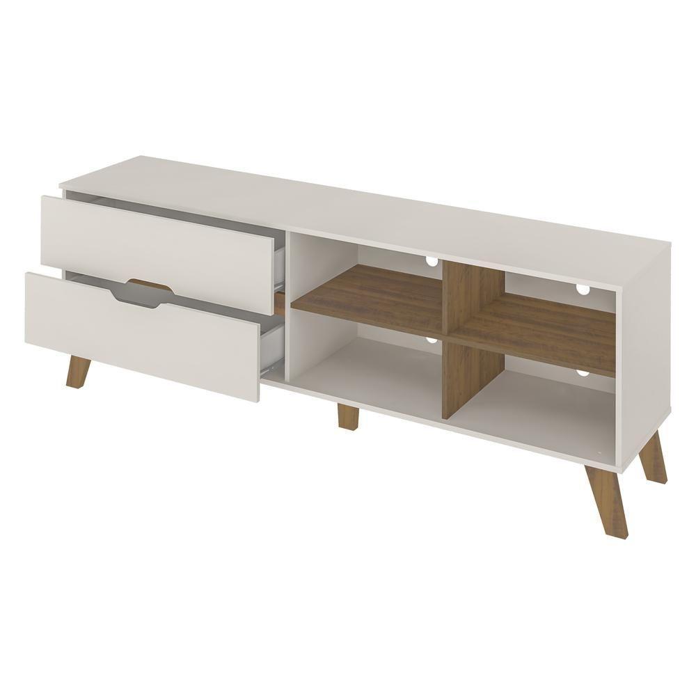 Rack Tv 75" 2 Gavetas E Nichos Multimóveis Cr45178 Off White/Pinho Off White/Pinho - 3