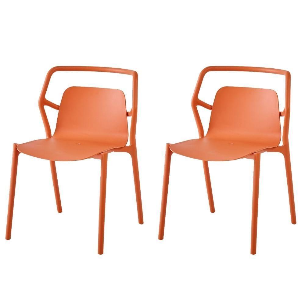 Kit 2 Cadeiras Empilhável Enjoy Rivatti 53 Cm (largura) Polipropileno (pp) Pêssego Com Proteção Uv - 1