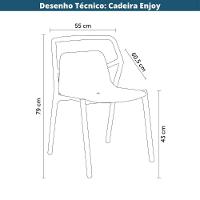 Kit 2 Cadeiras Empilhável Enjoy Rivatti 53 Cm (largura) Polipropileno (pp) Pêssego Com Proteção Uv - 7