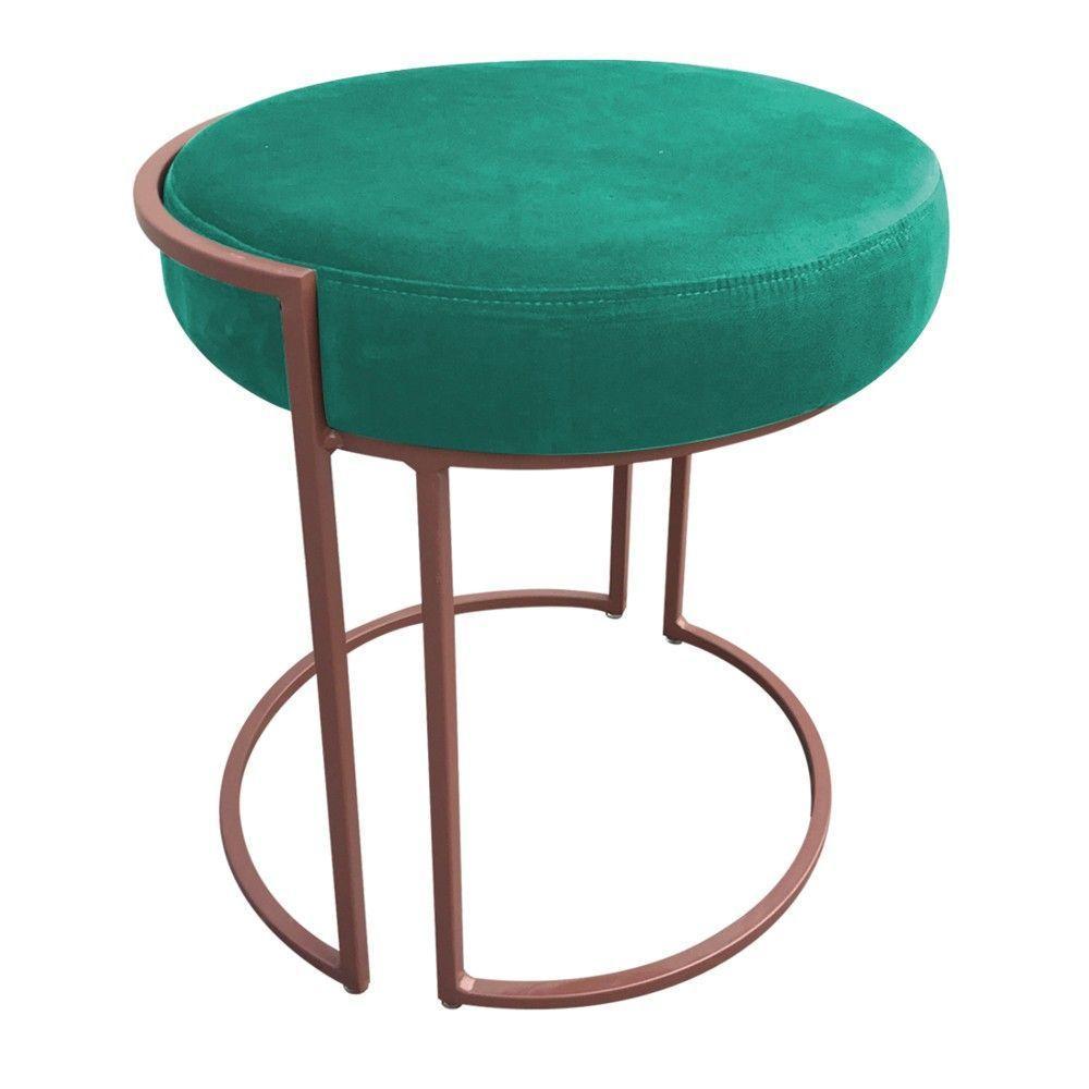 Kit 02 Puffs Love Suede Base Cobre DRossi Verde Turquesa - 2