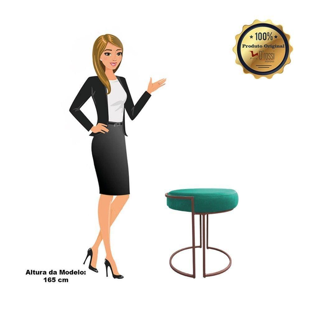 Kit 02 Puffs Love Suede Base Cobre DRossi Verde Turquesa - 5