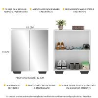 Sapateira 2 Portas Com Espelho Nina Branca/preta - 7