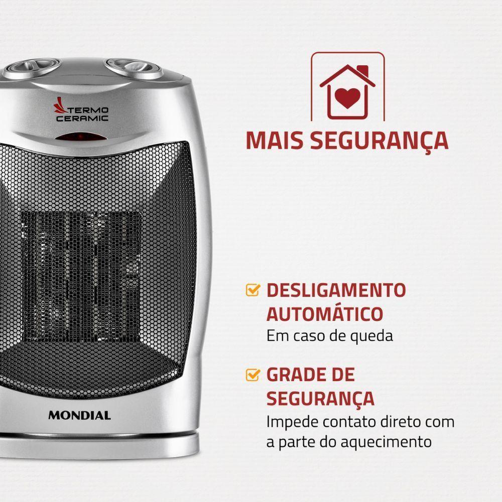 Aquecedor Mondial A-05 Preto Com Prata 110V - 4