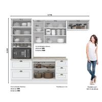 Cozinha Modulada 5 Peças 8 Portas 5 Gavetas Americana Henn Branco - 3