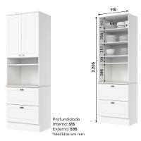 Cozinha Modulada 5 Peças 8 Portas 5 Gavetas Americana Henn Branco