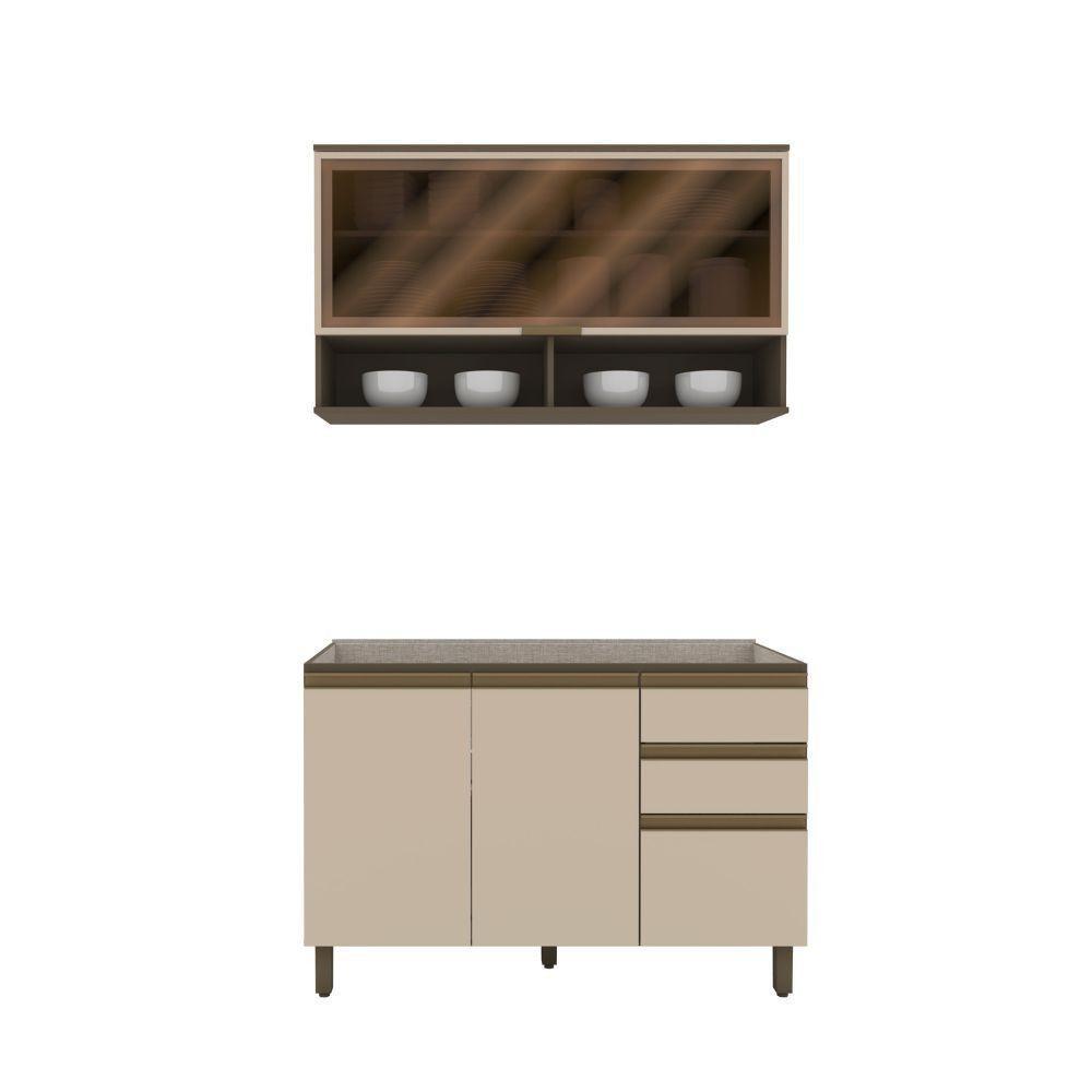 Cozinha Modulada 2 Peças 3 Portas 3 Gavetas S- Tampo Connect Duna-cristal - 3