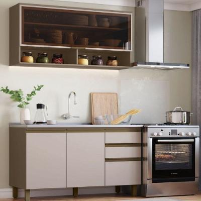 Cozinha Modulada 2 Peças 3 Portas 3 Gavetas S- Tampo Connect Duna-cristal