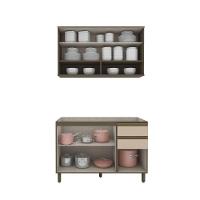 Cozinha Modulada 2 Peças 3 Portas 3 Gavetas S- Tampo Connect Duna-cristal