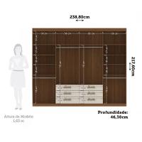 Conjunto Guarda Roupa E Cômoda Santos Andirá C/ Espelho Jatoba/areia - 3
