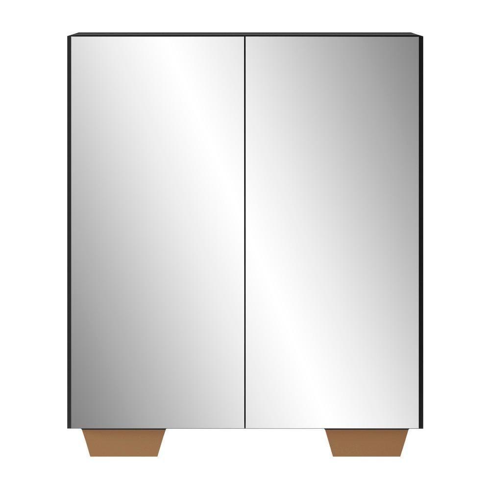 Sapateira 2 Portas Com Espelho Nina Preta/natural - 3