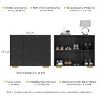 Sapateira 3 Portas Nina Mp6019 Preta Natural - 5