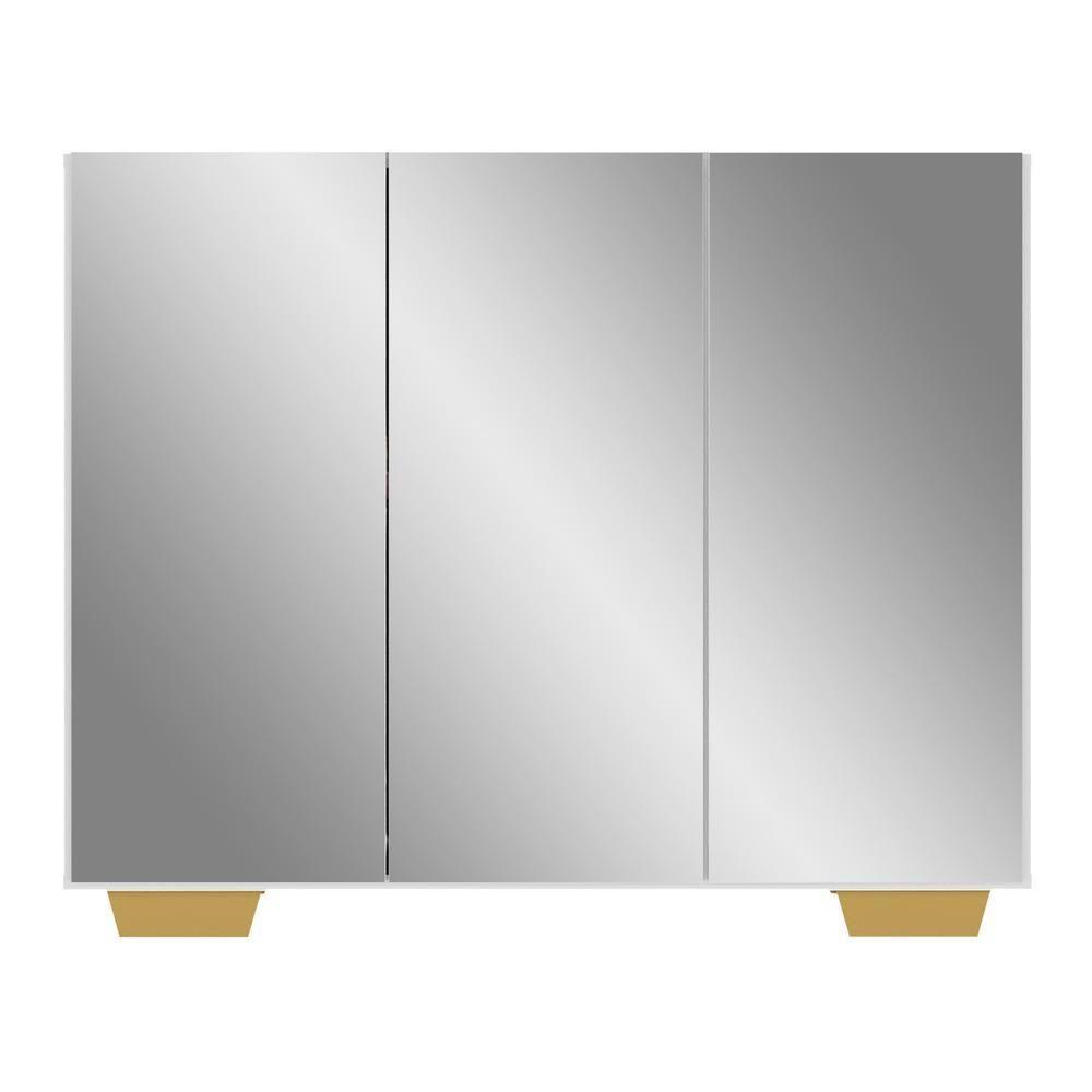 Sapateira Com Espelho 3 Portas Nina Mp6023 Branca Natural - 2