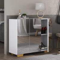 Sapateira Com Espelho 3 Portas Nina Mp6023 Branca Natural - 1