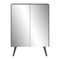 Sapateira 2 Portas Retrô Com Espelho Nina Preta - 2