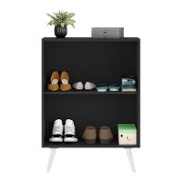 Sapateira 2 Portas Retrô Com Espelho Nina Preta/branca - 1