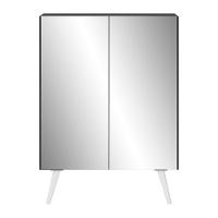 Sapateira 2 Portas Retrô Com Espelho Nina Preta/branca - 6