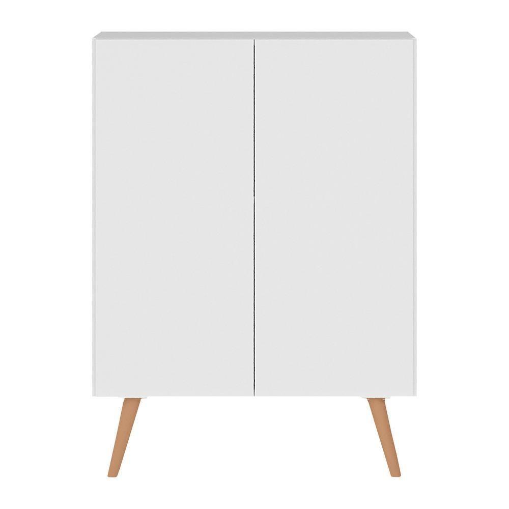 Sapateira 2 Portas Retrô Nina Multimóveis Branca/natural - 3