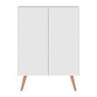 Sapateira 2 Portas Retrô Nina Multimóveis Branca/natural - 3