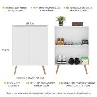 Sapateira 2 Portas Retrô Nina Multimóveis Branca/natural - 5